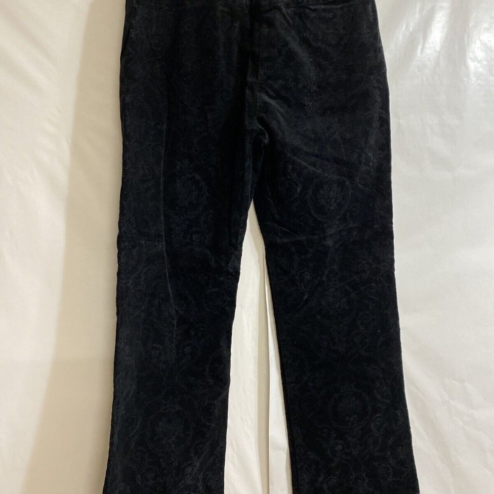 St. John Sport by Marie Gray Fashion Fit Black‎ Corduroy Pants Size 8 Wide Leg